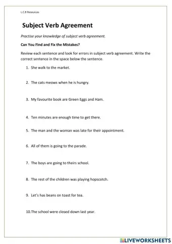 Subject verb agreement