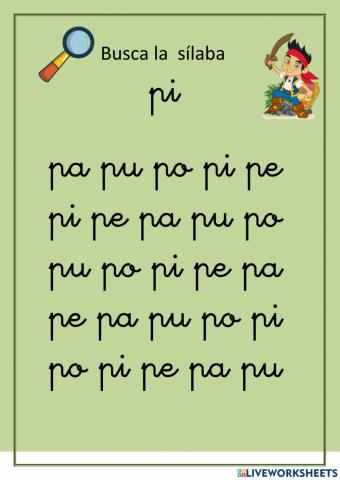 Buscar la sílaba pi