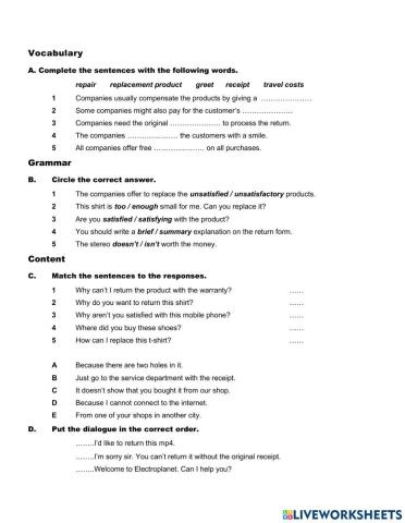 Product problems- business english