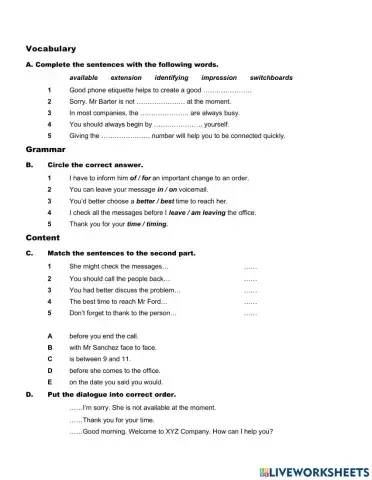 Telephoning- business english