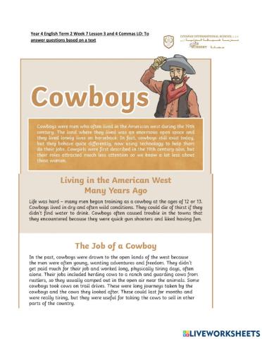 DIS English Term 2 Week 7 Reading Commas