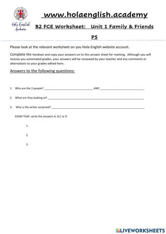 B2 Unit 1 Family and Friends p5