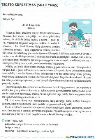 Teksto supratimas (skaitymas)