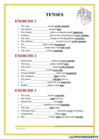 Tenses active and passive voice