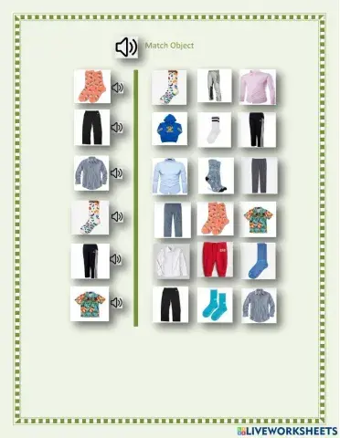 Match Picture to Object - pant, shirt , sock - 1.04 - DC