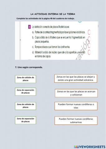La actividad interna de la tierra