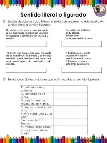 Sentido literal o figurado