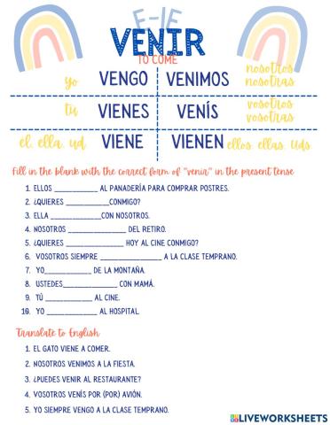 Venir in Present Tense