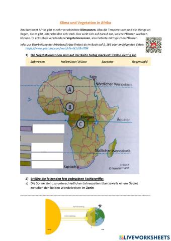 Vegetationszonen Kontinent Afrika