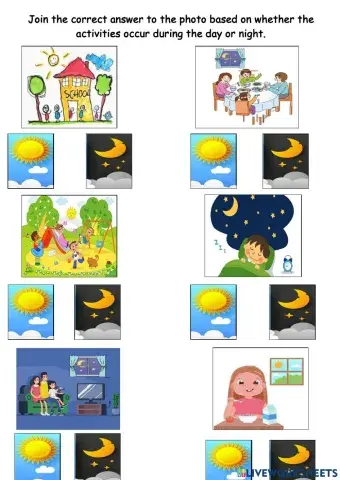 UTW-Day and night worksheet