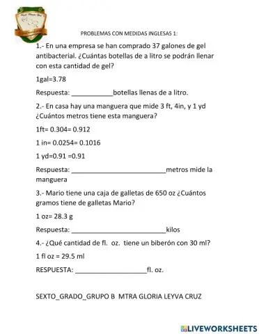 Problemas de medidas inglesas