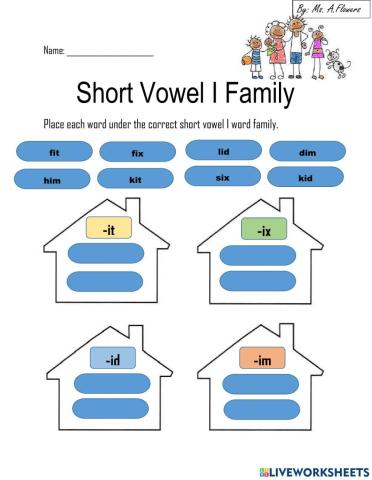 Short Vowel i Word Families