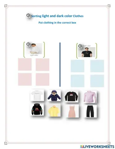 Sorting clothes - light and dark color (Dashly, ET)