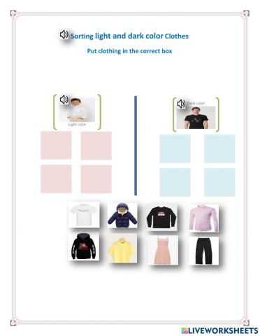 Sorting clothes - light and dark color (Dashly, ET)