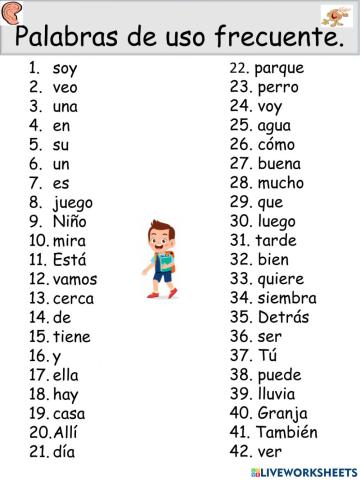 Palabras de usos frecuente