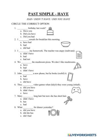 To Have - Past Simple