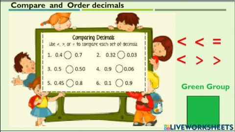 Compare  and  order  decimal, Square  group