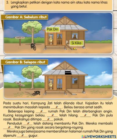 Latihan Kata Nama Am dan Kata Nama Khas Tahun 4