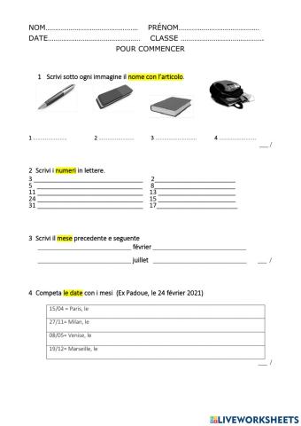 0-Les objets scolaires