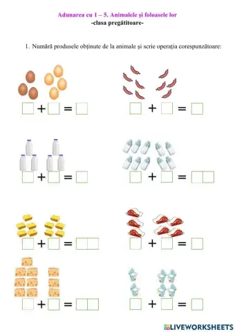Adunarea cu 1-5 unități. Animalele și foloasele lor