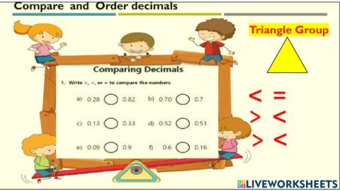 Compare  and  order  decimal, Square  group