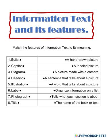 Information Text Features