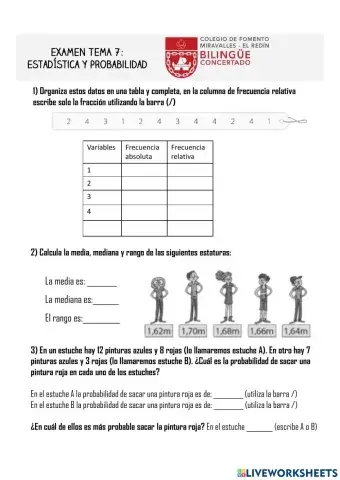 SextoExamenTema8.Estadisticayprobabilidad