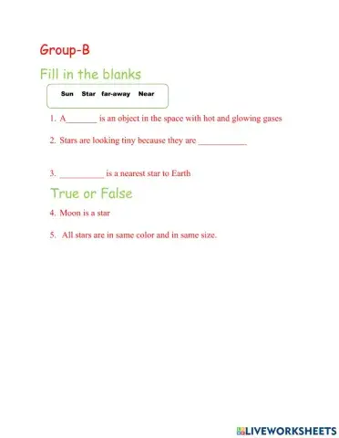 The moon and stars G-B