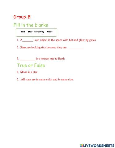 The moon and stars G-B