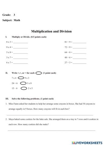 Division and Multiplication