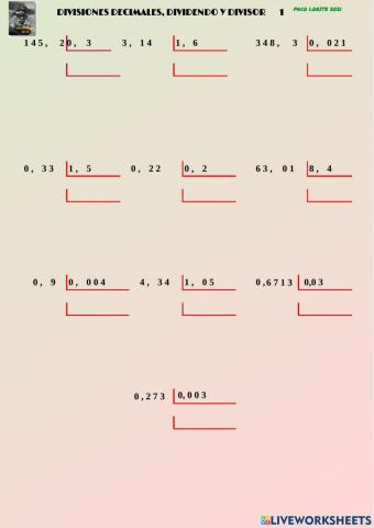 Divisiones decimales