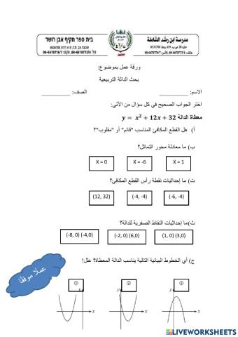 الدالة التربيعية