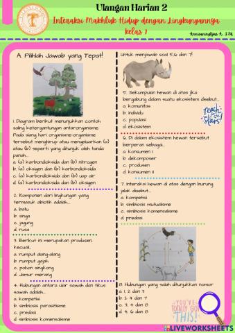 Ulangan Interaksi Makhluk Hidup