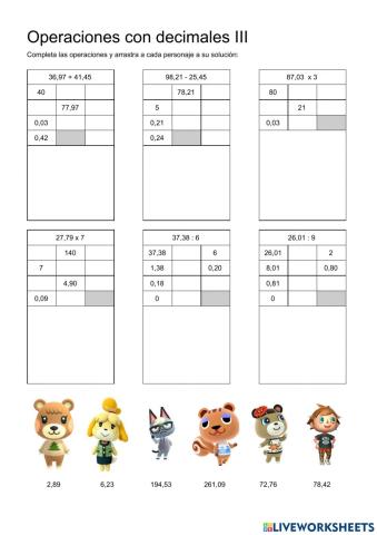 Operaciones con decimales III