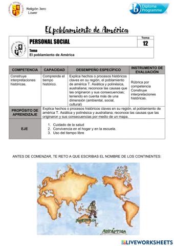 El poblamiento de América