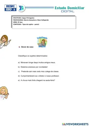 Tipos de sujeito determinado