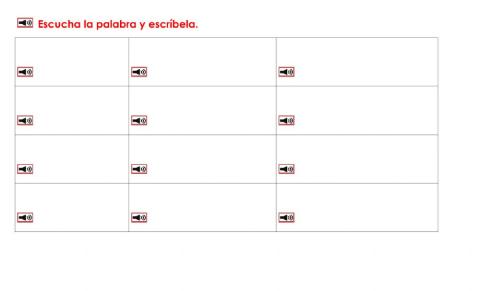 Escucha y escribe 12 palabras (25-35)