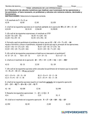 Jerarquia de las operaciones