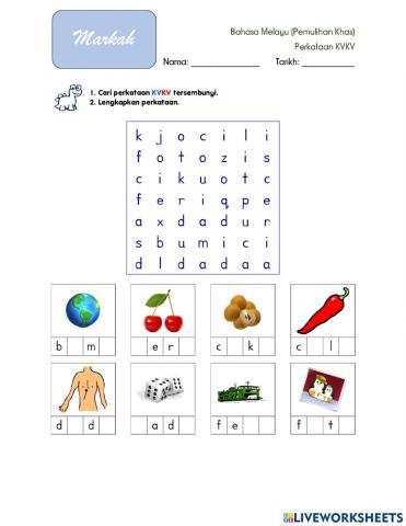 Perkataan KVKV - Mencari Perkataan Tersembunyi 02