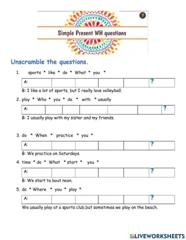 Simple present questions