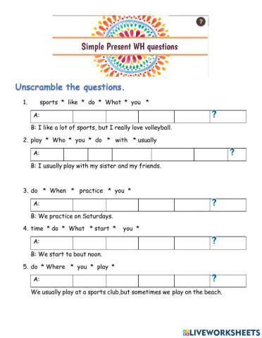 Simple present questions