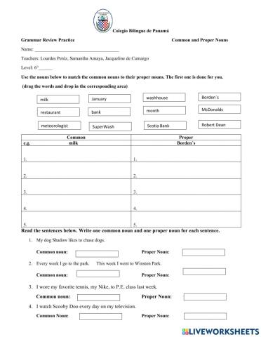 Common and Proper Nouns