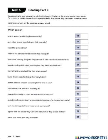 FCE Part 3 Reading practice