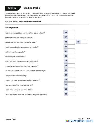 FCE Part 3 Reading practice 2