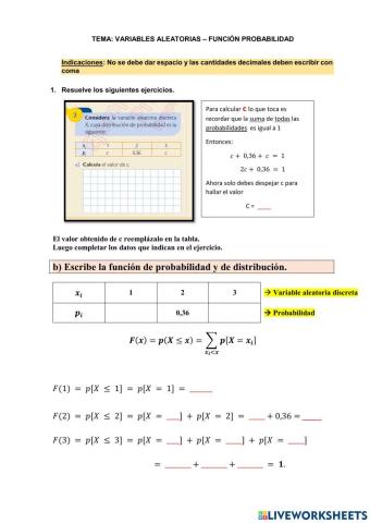 Variables aleatorias discretas-función de probabilidad 