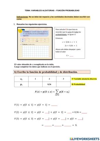Variables aleatorias discretas-función de probabilidad 