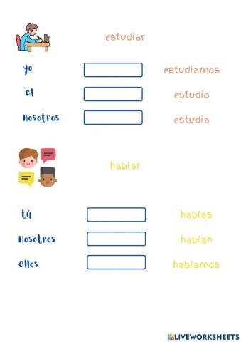 Verbos drag and drop