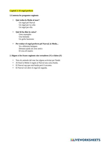 Comprensió lectora Narval Bon Nardal Capítol 2