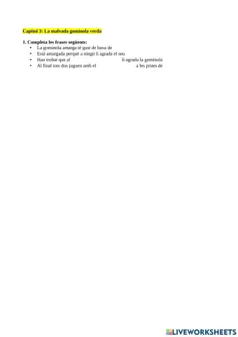 Comprensió lectora Narval Bon Nardal Capítol 3