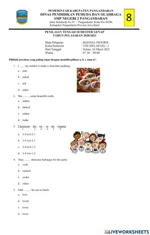 PTS Bahasa Inggris Kelas 8 Semester 2